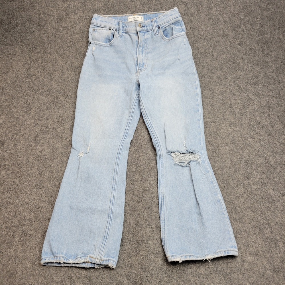 Abercrombie Fitch Jeans Womens 27/4 Blue Ultra High Rise The Kick Flare Y2K - Picture 2 of 14